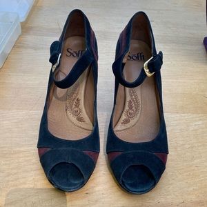 Sofft Suede Peep Toe Pump